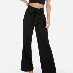 Express high-waisted wide leg paperbag pant